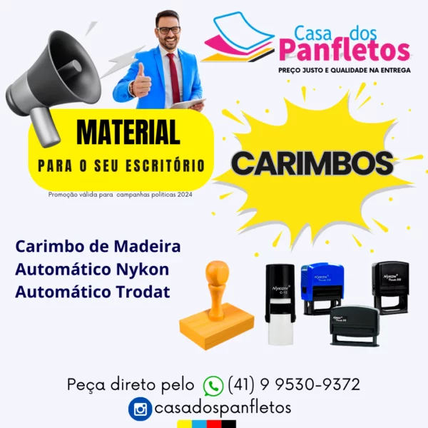 Carimbo de Madeira | Automático Nykon | Automático Trodat